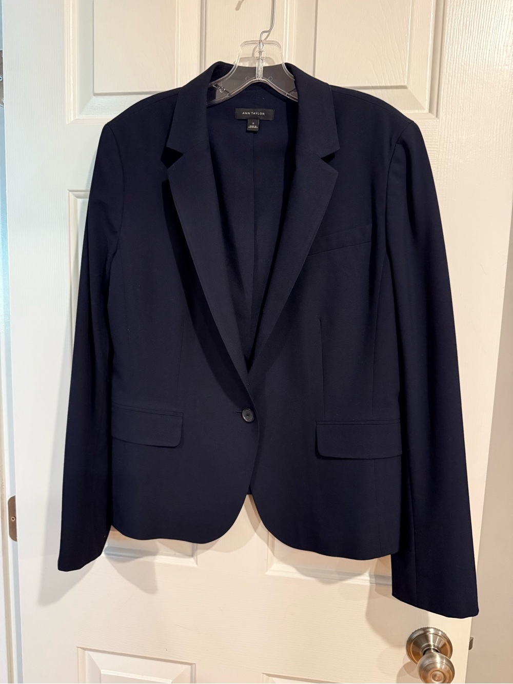 Ann Taylor Dark Navy Single-Button Blazer